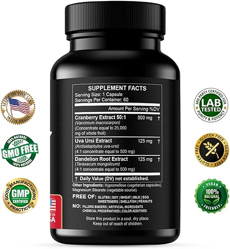 Miniatura 2 de Píldoras de extracto de arándano – Concentrado de fruta entera 50:1 súper fuerte equivale a 25,000 mg de arándanos frescos más diente de león y Uva