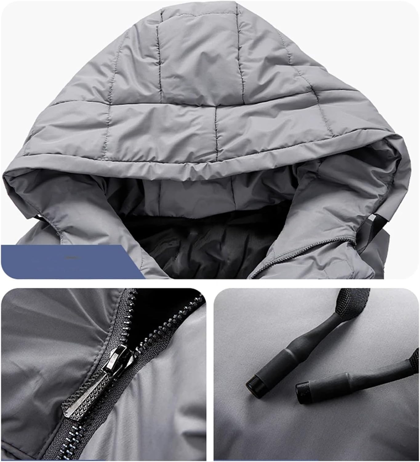 [SaoBiiu] メンズベストジャケット冬暖かいフード付きダウンコットンベストカジュアルノースリーブジャケット