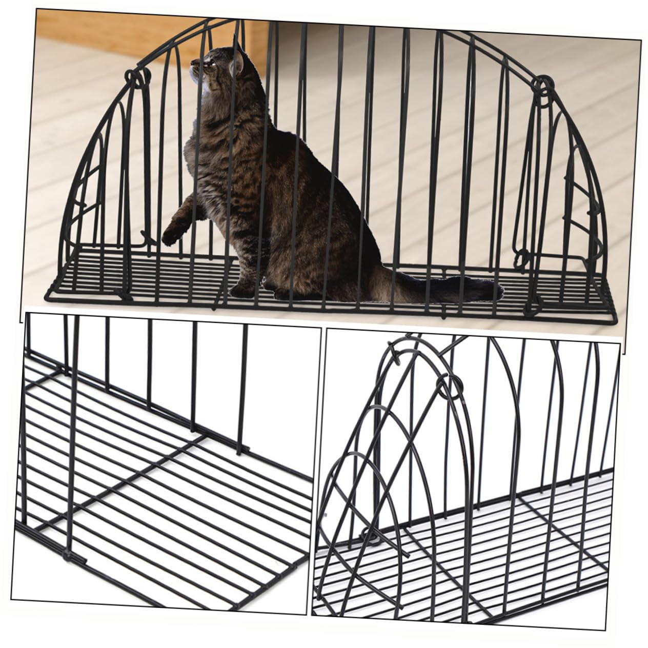 Jaula de Baño Resistente a Arañazos para Gatos de Acero Inoxidable Adecuado para Aseo y Corte de Uñas Diseño Portátil Multipropósito
