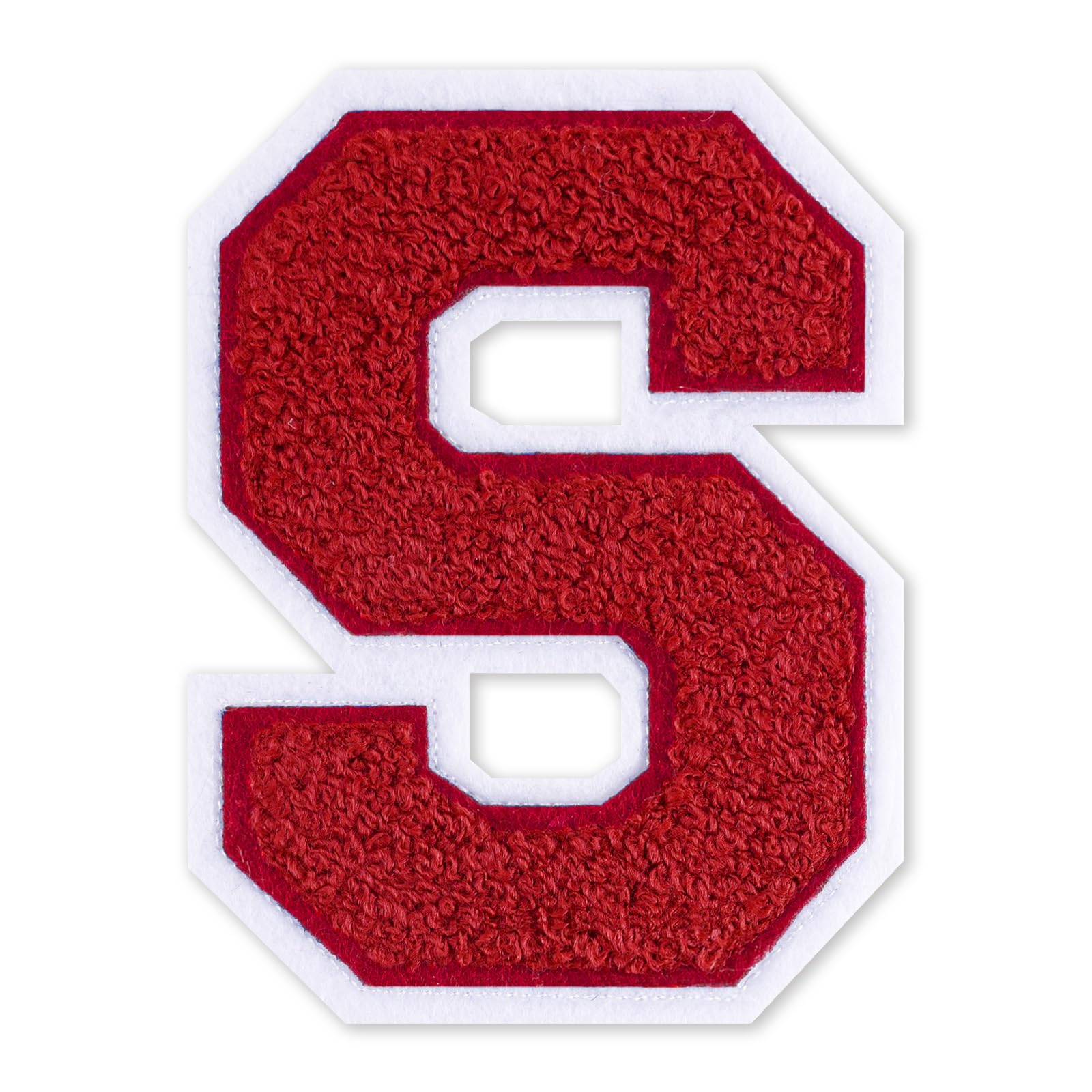 QianSiLi 6.0 Inch Chenille Iron On Letters for Clothes Varsity Letter Patches Embroidered Patch Iron On Patches for Clothing Jacket/Hoodie/Varsity (Red,S)