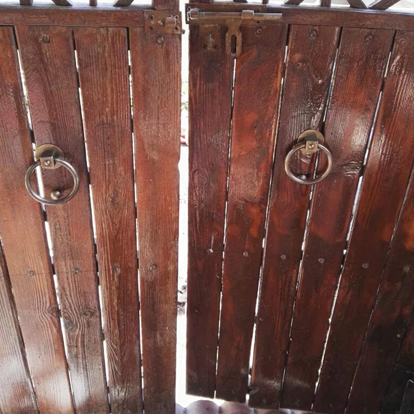 Mosiężna kołatka do drzwi z brzmiącymi pierścieniami do starych drzwi drewnianych w stylu vintage, 10 cm
