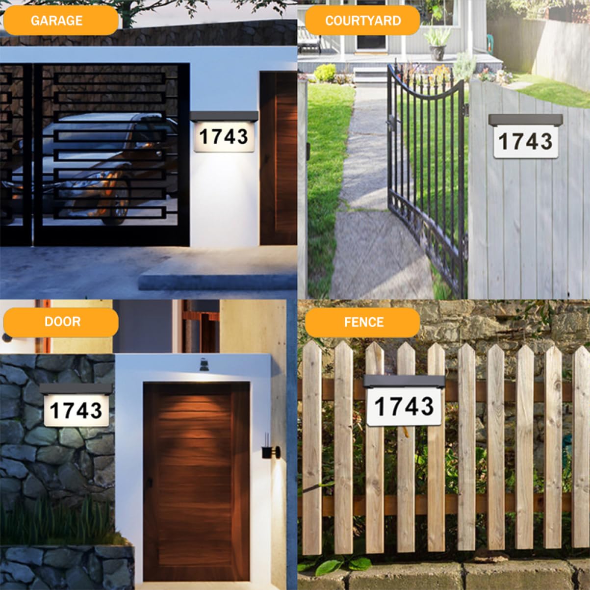 1set Lampada Solare Da Giardino Con Numero Civico Luce Led Per Ingressi Facile Installazione e Risparmio Energetico Per Esterni e Decorazioni Domestiche