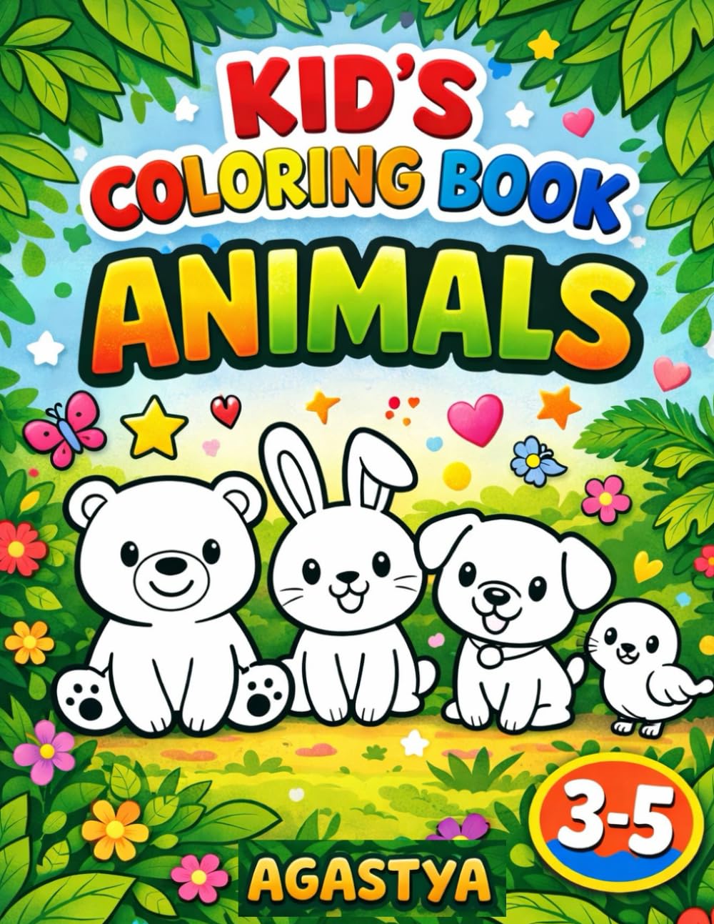 Animal Friends Coloring Book for Kids: Fun Animal Pictures for Kids Ages 3-5 to Color and Learn