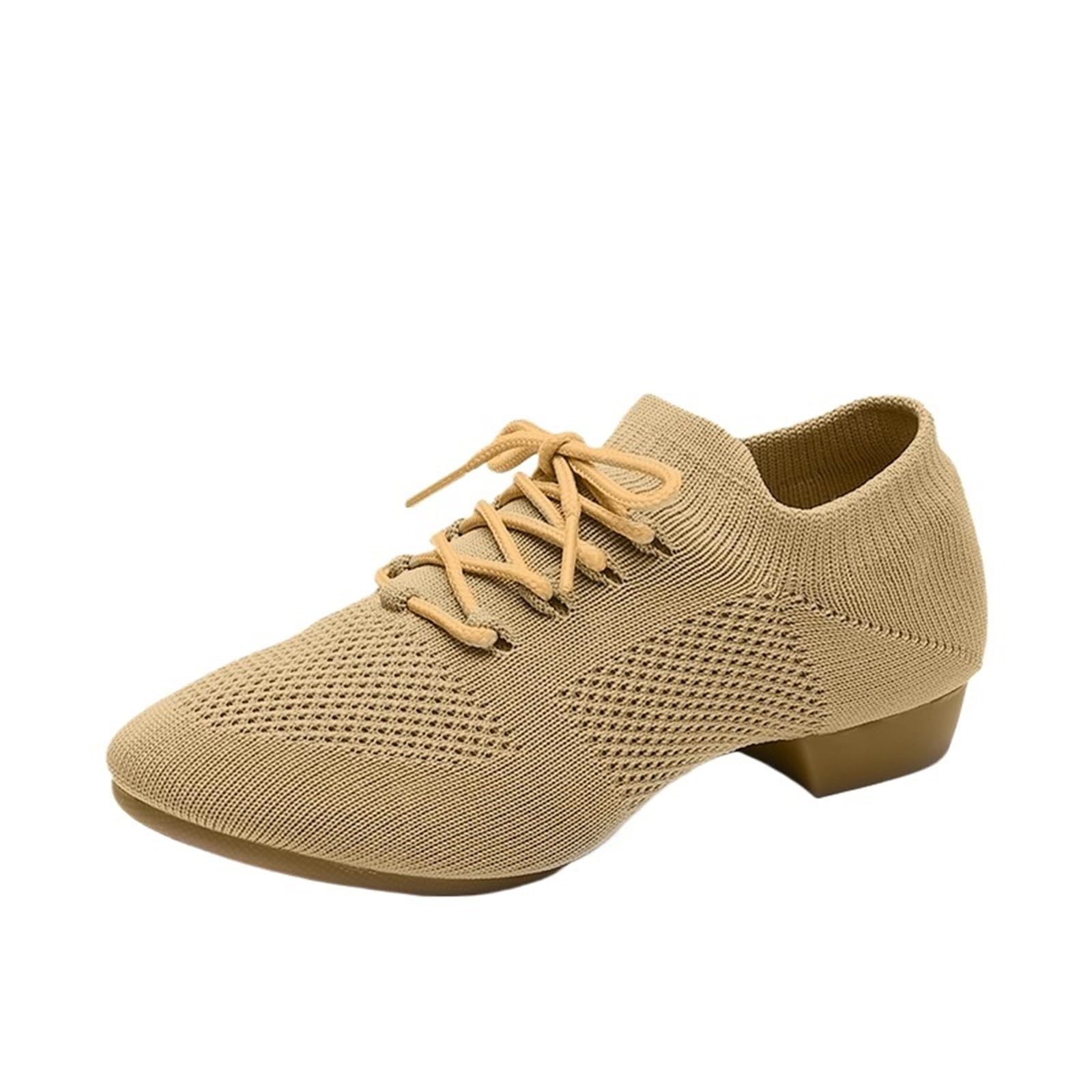 Jazz Schuhe Mädchen Mesh Jazz Ballett Tanz Schuhe for Frauen Weiche Tanz Turnschuhe Schwarz Tan Sport Pointe Schuhe Yoga Jazz Tanz Schuhe for Frauen(Outdoor Khaki,35)
