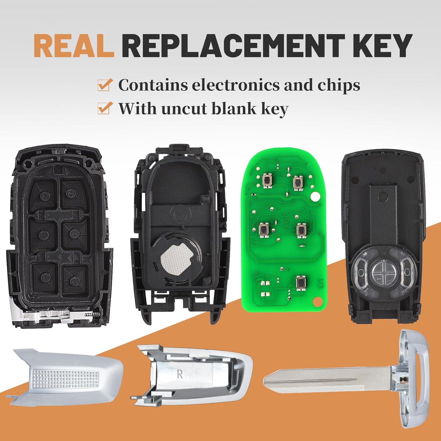 Keyecu Replacement Smart Remote Car Key Fob for RAM 500 2500 3500 4500 5500 2019-2024 GQ4-76T 433MHz 4A Chip 3 Buttons