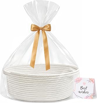 Gift Basket Empty, Small Baby Shower Basket for Gifts, White