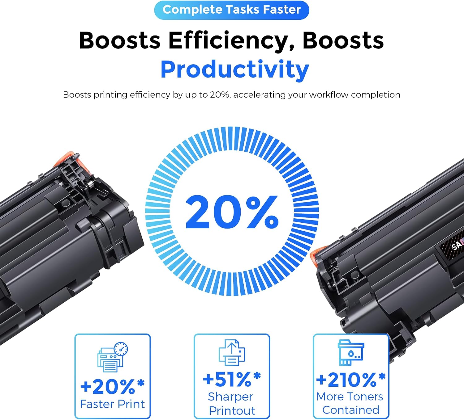 35A CB435A Black High-Yield Pages Toner Cartridges (2-Pack) Compatible for hp 35A CB435A Work with hp LaserJ P1005 P1006 P1007 P1008 P1009 Printer Printers|CB435A