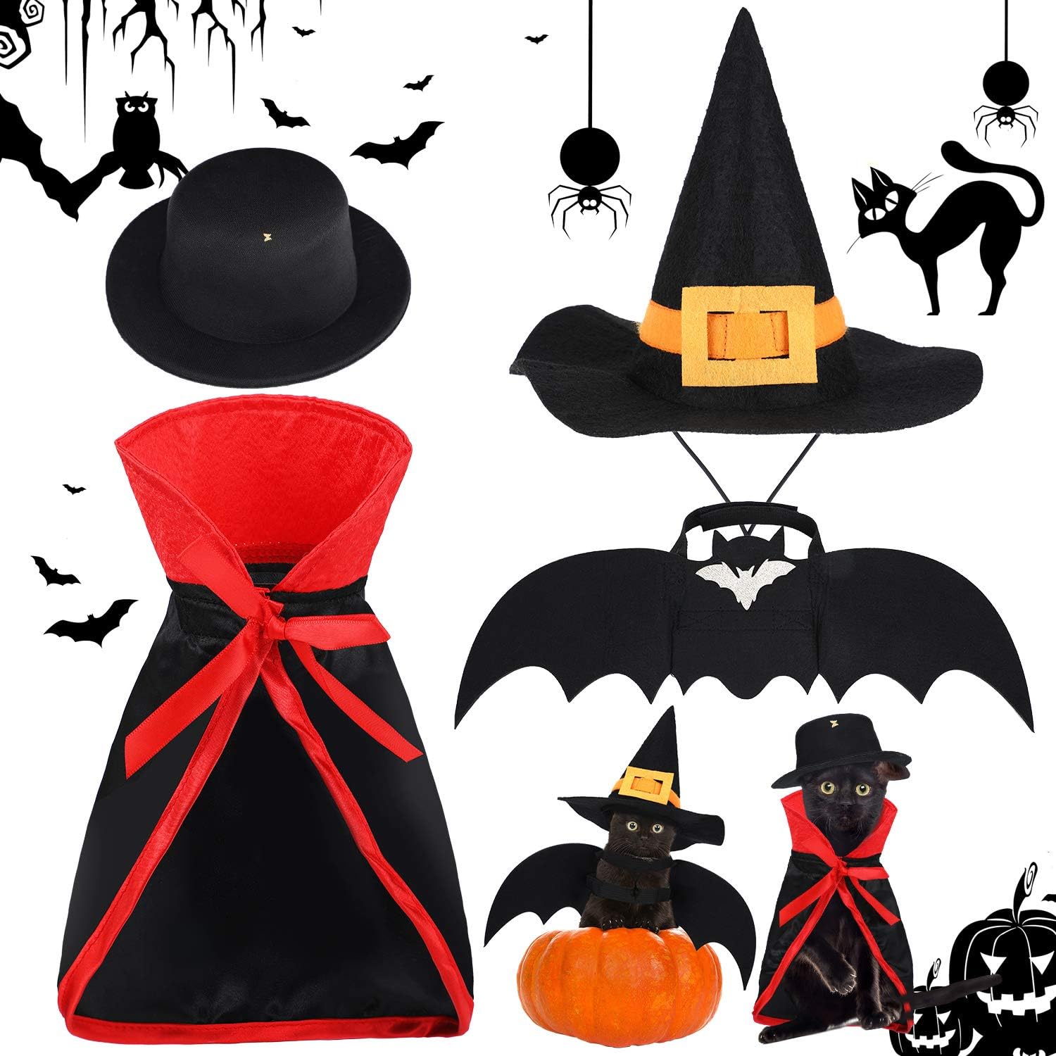 Cat Cosplay Vampire Cloak Bowler Hat 