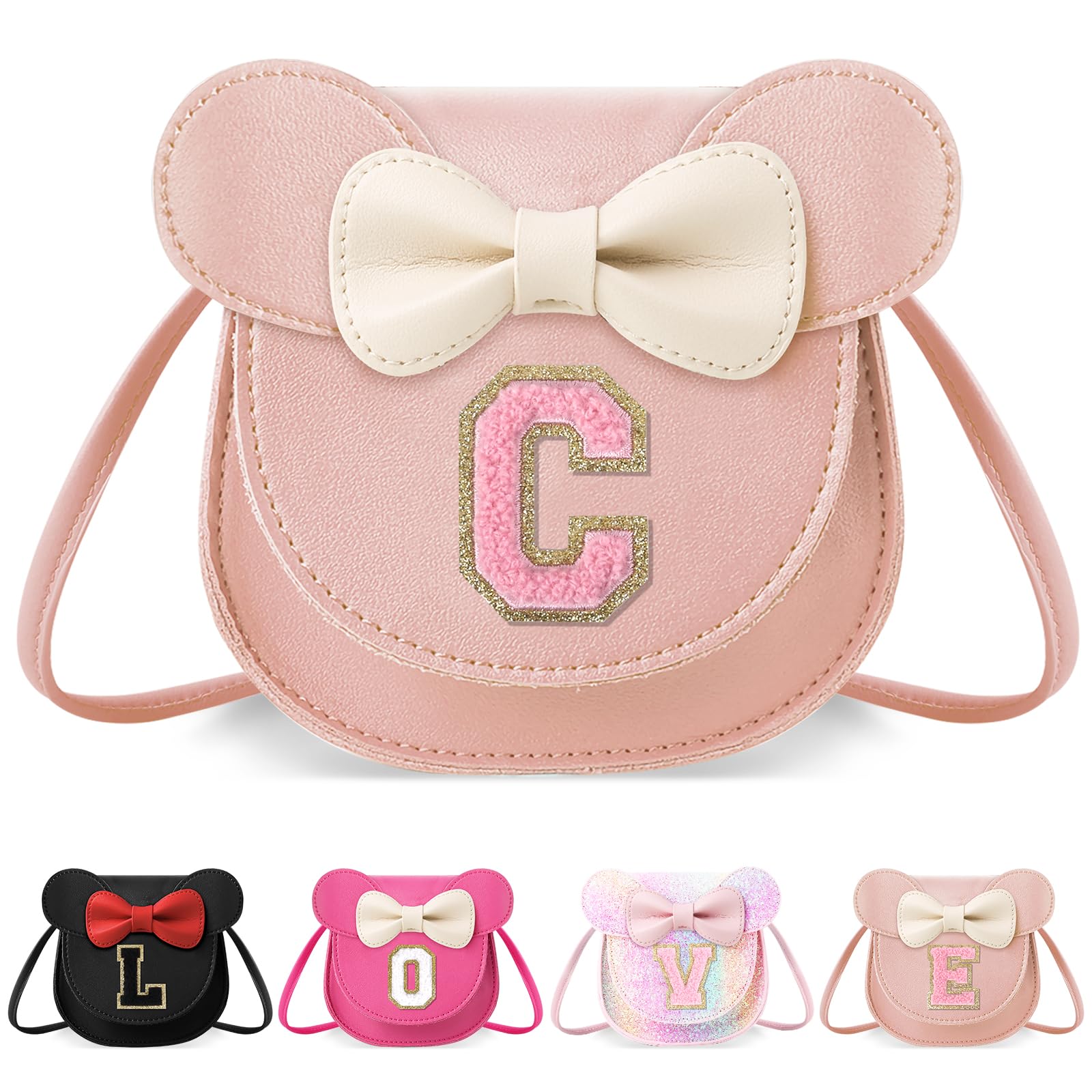 Little Girl Toddler Purse - Cute Mouse Ear Bow Crossbody Bag for 2-8 Year Olds - Birthday Gift