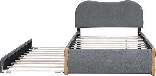 Miniatura 66 de SOFTSEA Cama de plataforma tapizada tamaño Queen con cajón de almacenamiento, marco de cama tapizado con cabecera con respaldo de alas, soporte de