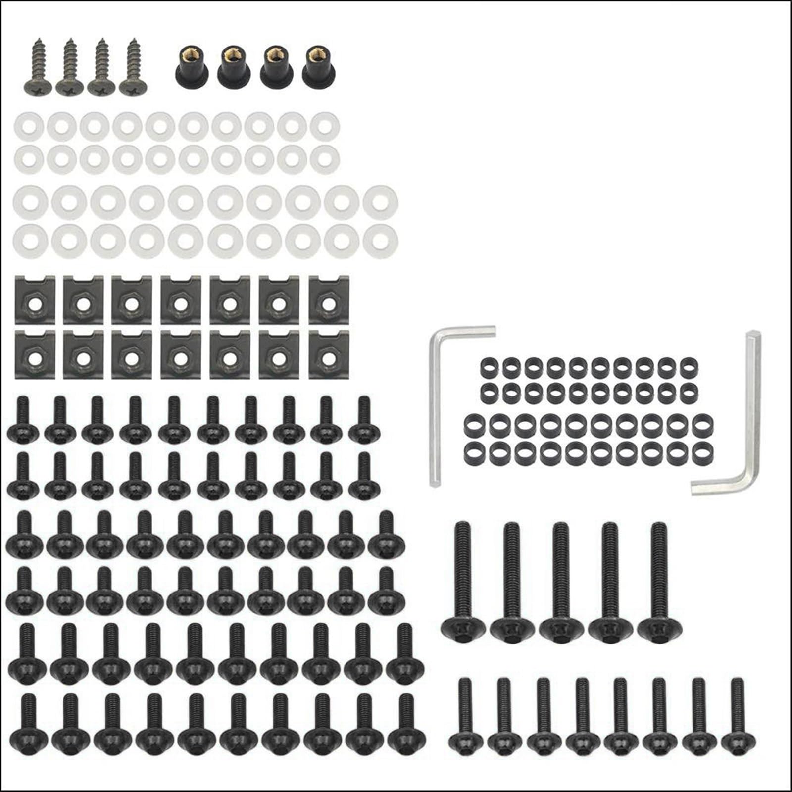 Screw accessories Bodywork Screws Nut For Aprilia Rs 125 Sr 50 Rsv4 Shiver Dorsoduro 750 1200 For Pegaso 650 RSV For MILLE R Motorcycle Fairing Bolts Kit(Black- Silver)