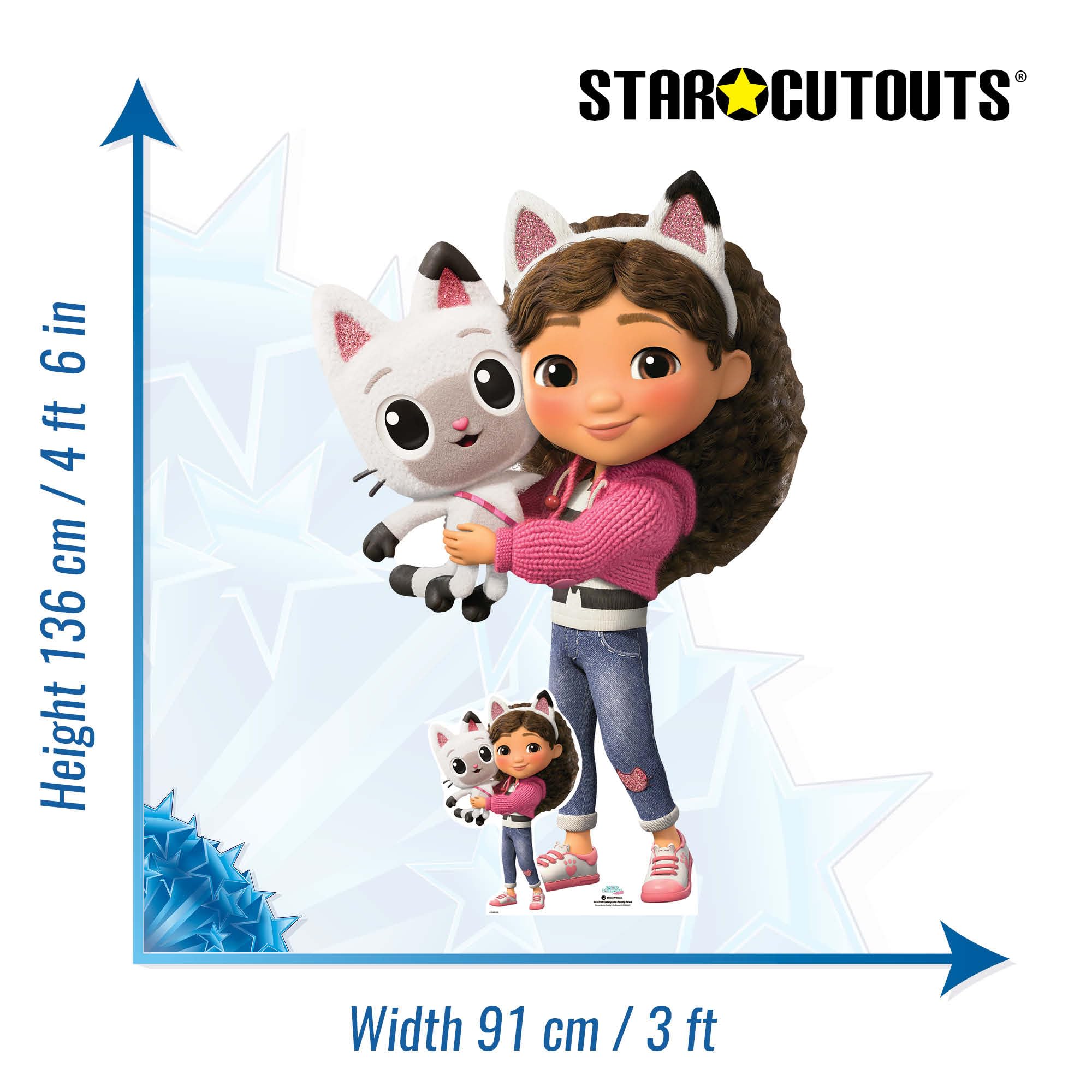 Star Cutouts SC4790 - Sagoma in cartone di Gabby and Pandy Paws from Gabby's Dollhouse Movie, altezza 136 cm