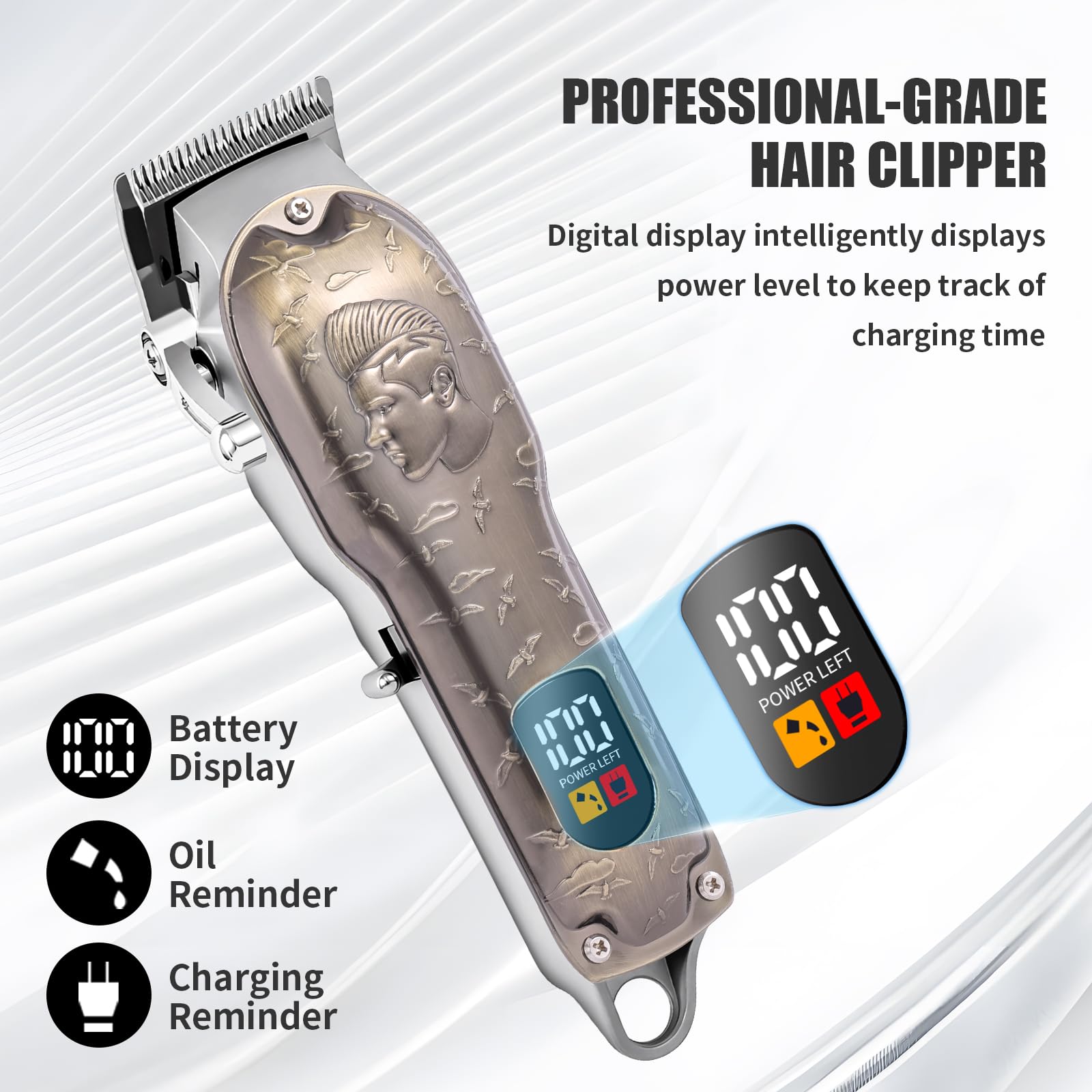 Professional Gold Hair Clipper and Grooming Set for Men