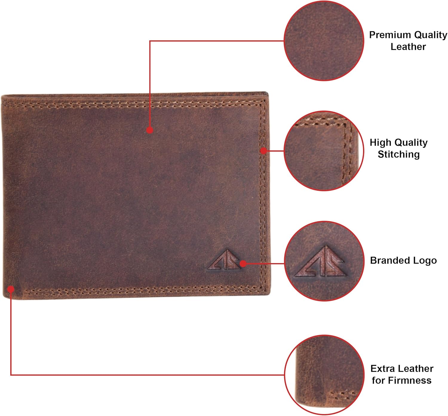 ASAD Genuine Leather Wallet for Men | Slim, Stylish, and Durable Genuine Leather Double Stitched RFID Blocking Bifold Stylish | Bifold Wallet With 8 Card Slot | Gift for Him | Crazy horse - Image 7