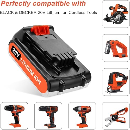 Miniatura 3 de ANTRobut Reemplazo de 3.5Ah para batería de litio Black and Decker de 20 V LBXR20 LB20 LBX20 LBXR2020-OPE LBX4020 con cargador de batería Black and