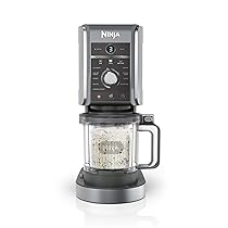 Ninja CREAMi Gelatiera Deluxe con 3 Vasetti, 10 Funzioni, Produce Gelato, Sorbetti, Yogurt, Frullati, Granite e altro ancora, Formato Famiglia, Opzione 2 Gusti in 1 Vaschetta, Argento, NC501EU