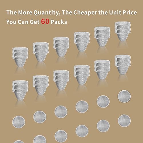 Miniatura 5 de 60 pantallas de tubo de 3/4 pulgadas de malla de acero inoxidable limpias, pantallas de tazón de 3/4 pulgadas, junto con una herramienta de limpieza