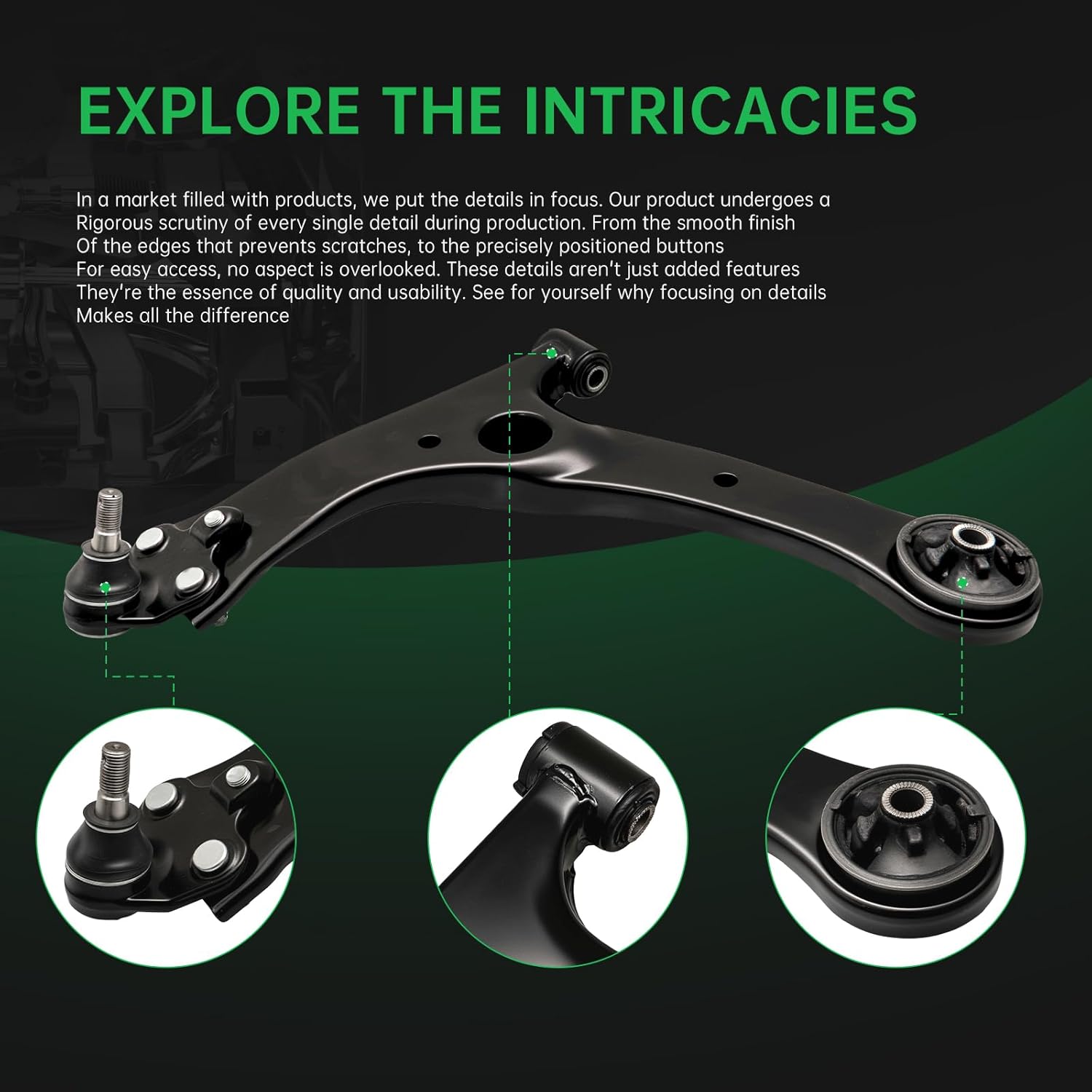 AUQDD 10Pc Front End Suspension Kit Fit For 2005-2007 2008-2010 Sc-ion tC, 2 Lower Control Arm w/Ball Joint 2 Sway Bar Link 4 Outer & Inner Tie Rod End (# K623914 MS86127 K80230 EV800096 ES3654)