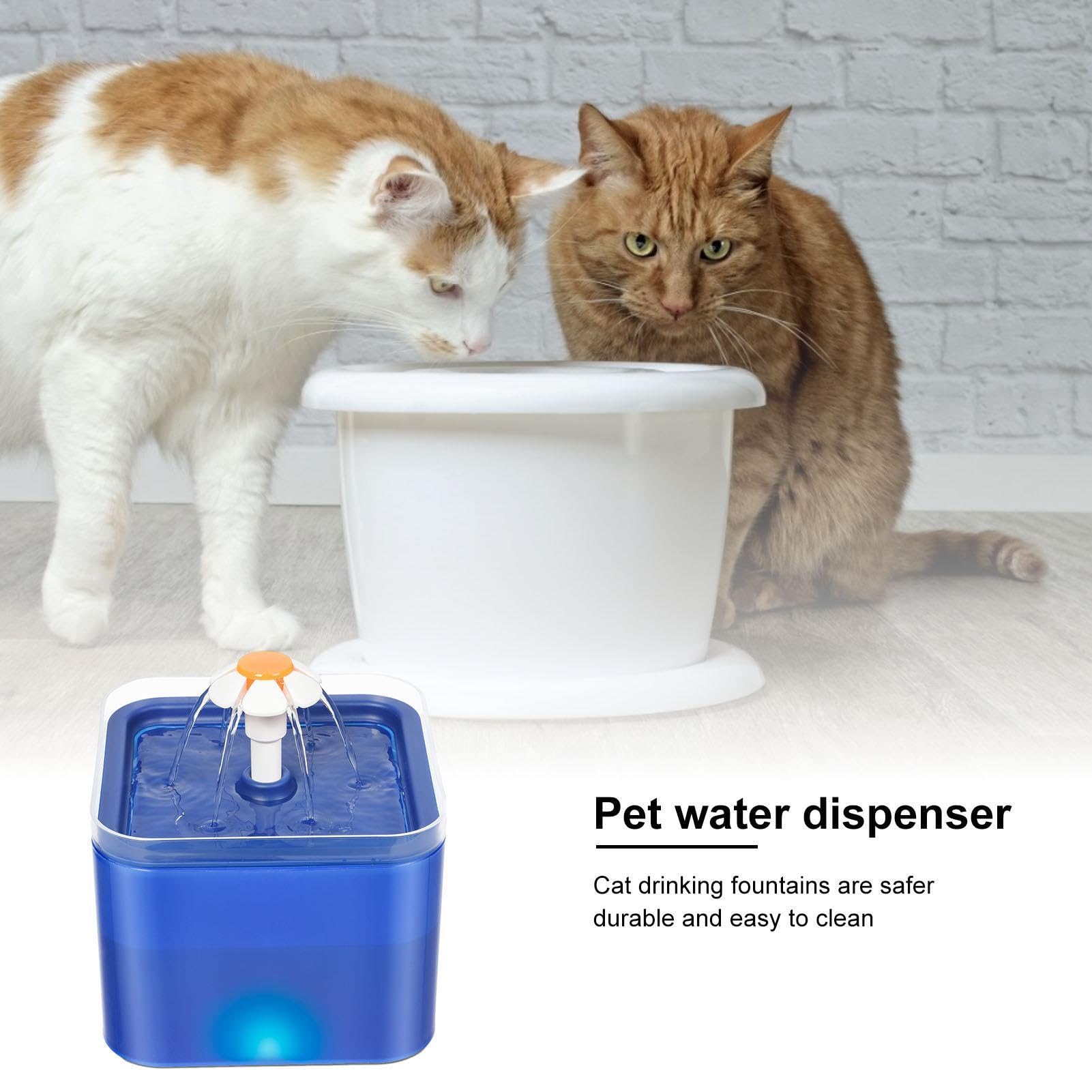 Fontana d'acqua per gatti, 2 l, distributore di acqua a LED, silenziosa