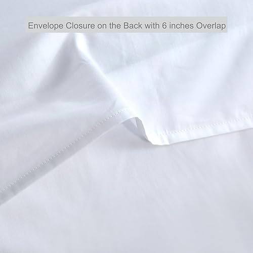 Miniatura 4 de THE COTTON & SILK Juego de 2 fundas de almohada 100 % de algodón de fibra larga de lujo, con cierre de sobre en la parte posterior, azul brumoso +