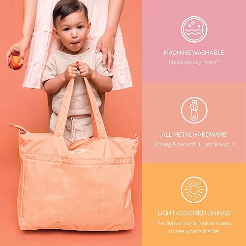 Miniatura 4 de Super Be Large - Bolsa de viaje ligera para uso diario con bolsillos de almacenamiento color fantasía (Just Peachy), Lino (color crema), Olive