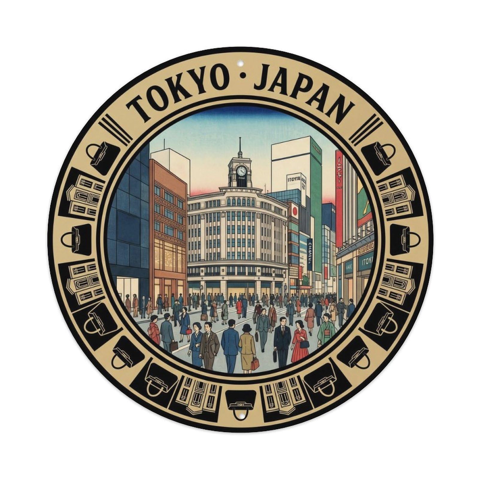 Tokyo Ginza Urban Retail Street Culture Travel Metal Tin Sign
