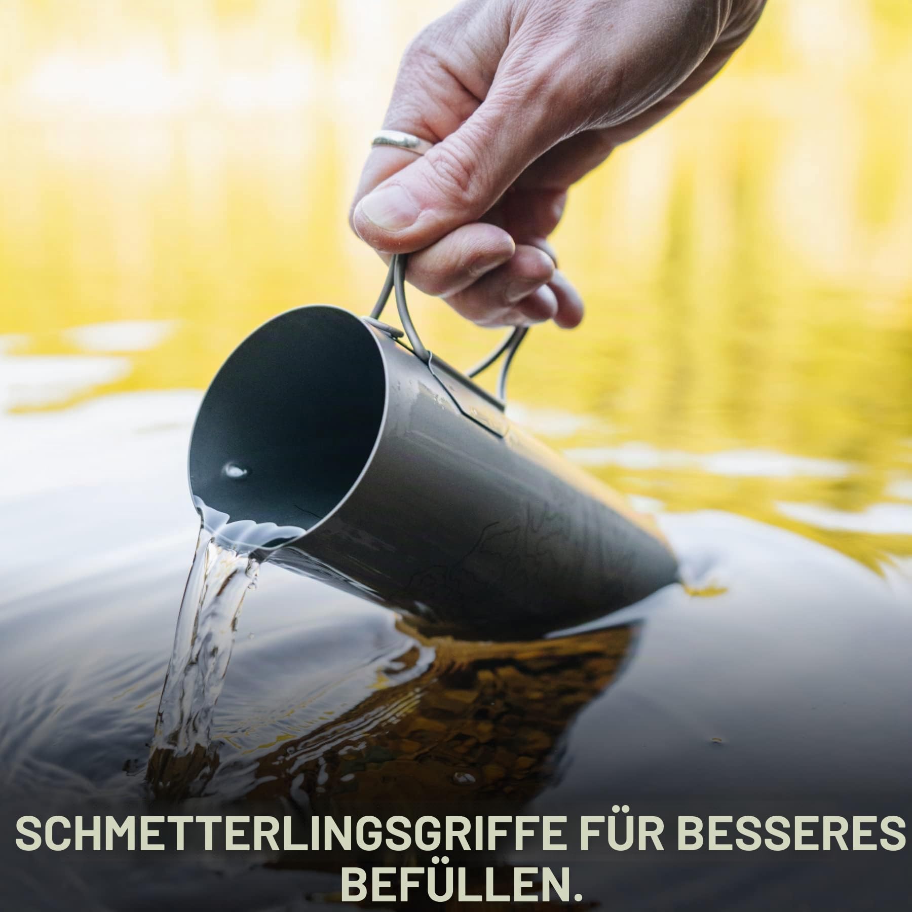 GRAYL Titanium UltraPress 500ml Wasserfilterflasche Olive Drab - Filter für Wandern, Camping, Survival, Reisen