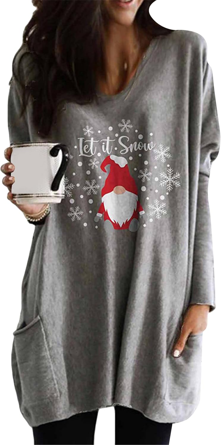 EFOFEI Dames Herfst T Shirt Blouses Met Los Wickelpatroon