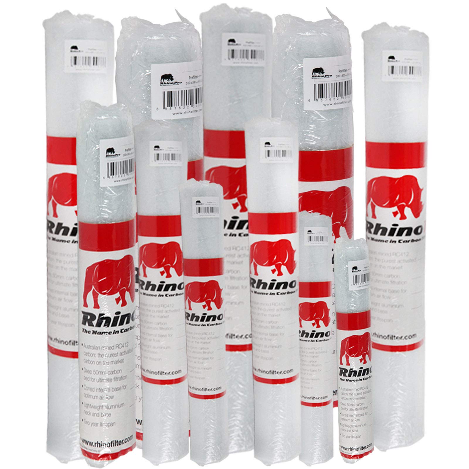 Rhino pro Filters and replacement Sleeves available in 100mm 125mm 152mm, 200mm, 254mm and 315mm (Rhino pro Sleeve 100-300)