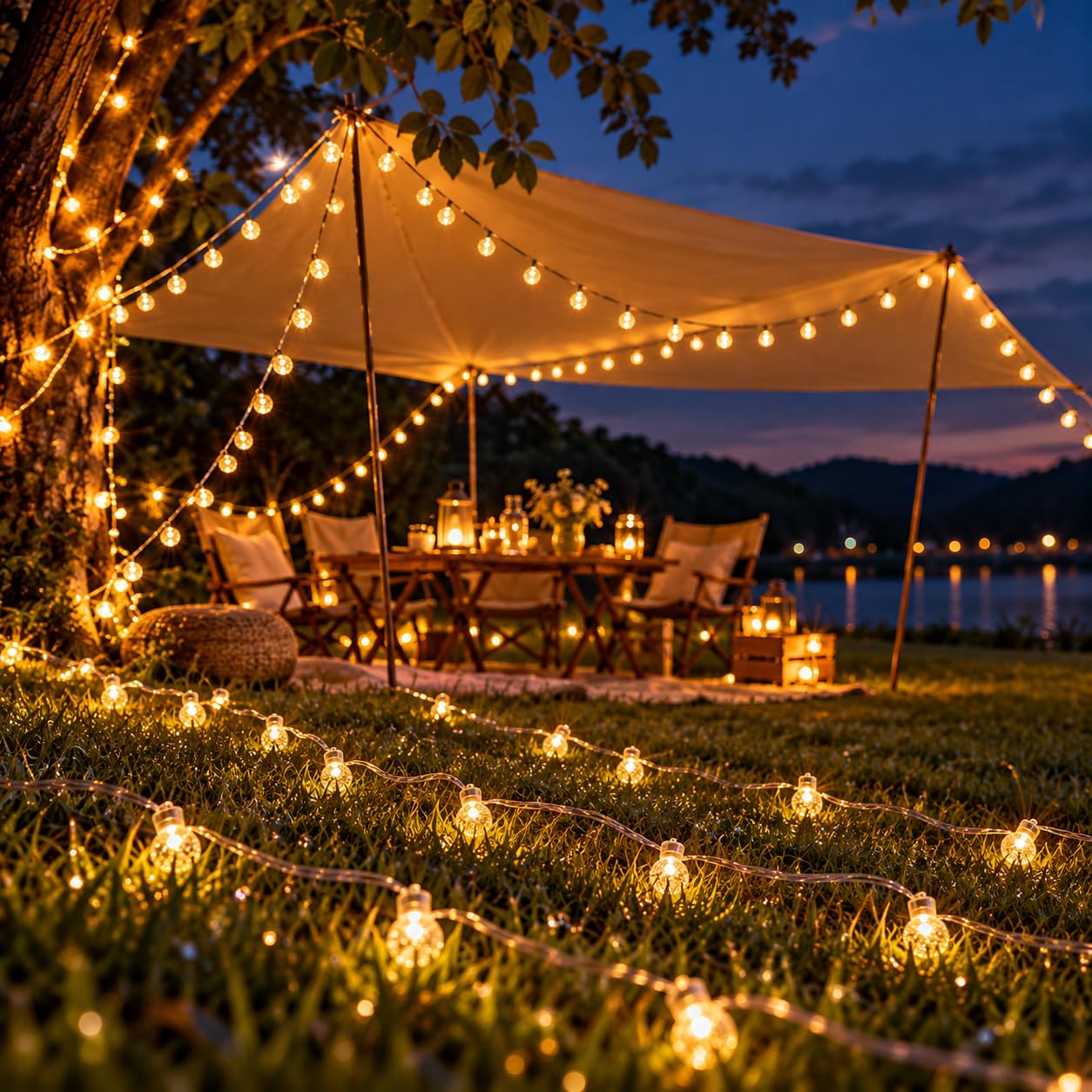 Crystal Ball String Lights - Warm White Glow -9
