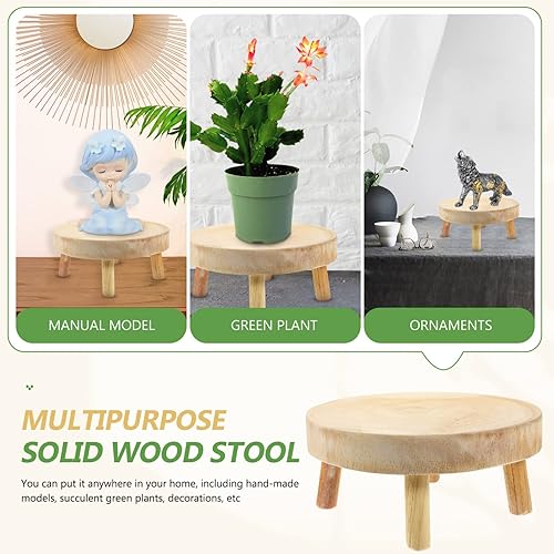 Miniatura 9 de Kichvoe Taburete elevador de planta de pedestal de madera estable para decoración interior y exterior