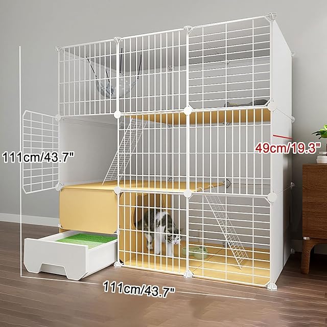 Foto 2 de 7 de Jaula para Gatos de Interior con Caja de Arena, recintos para Gatos, casa para Gatos
