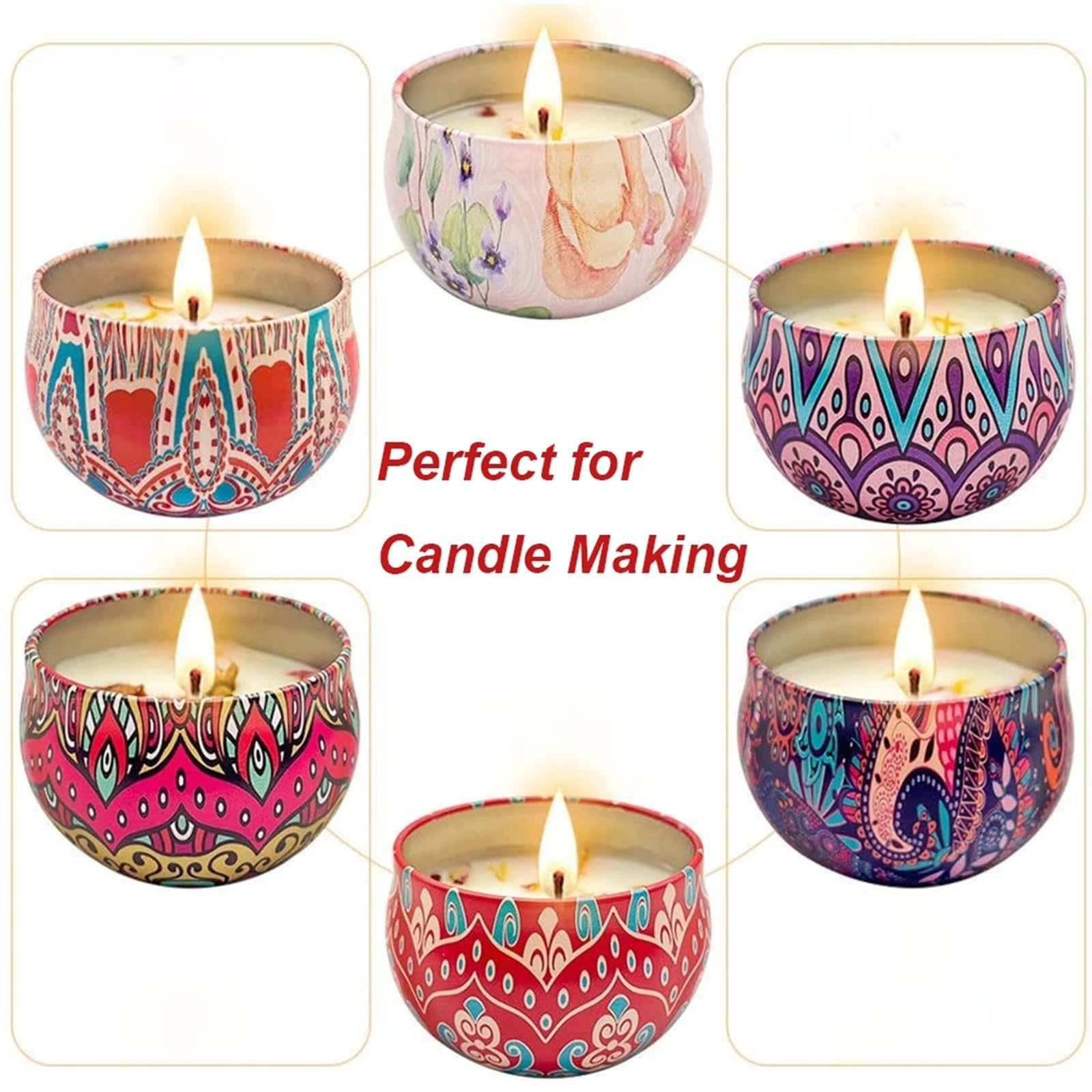 20 barattoli di latta per candele, 124,7 g, contenitori rotondi in metallo, vuoti, con coperchio, per realizzare candele, oggetti artistici e artigianali sfusi