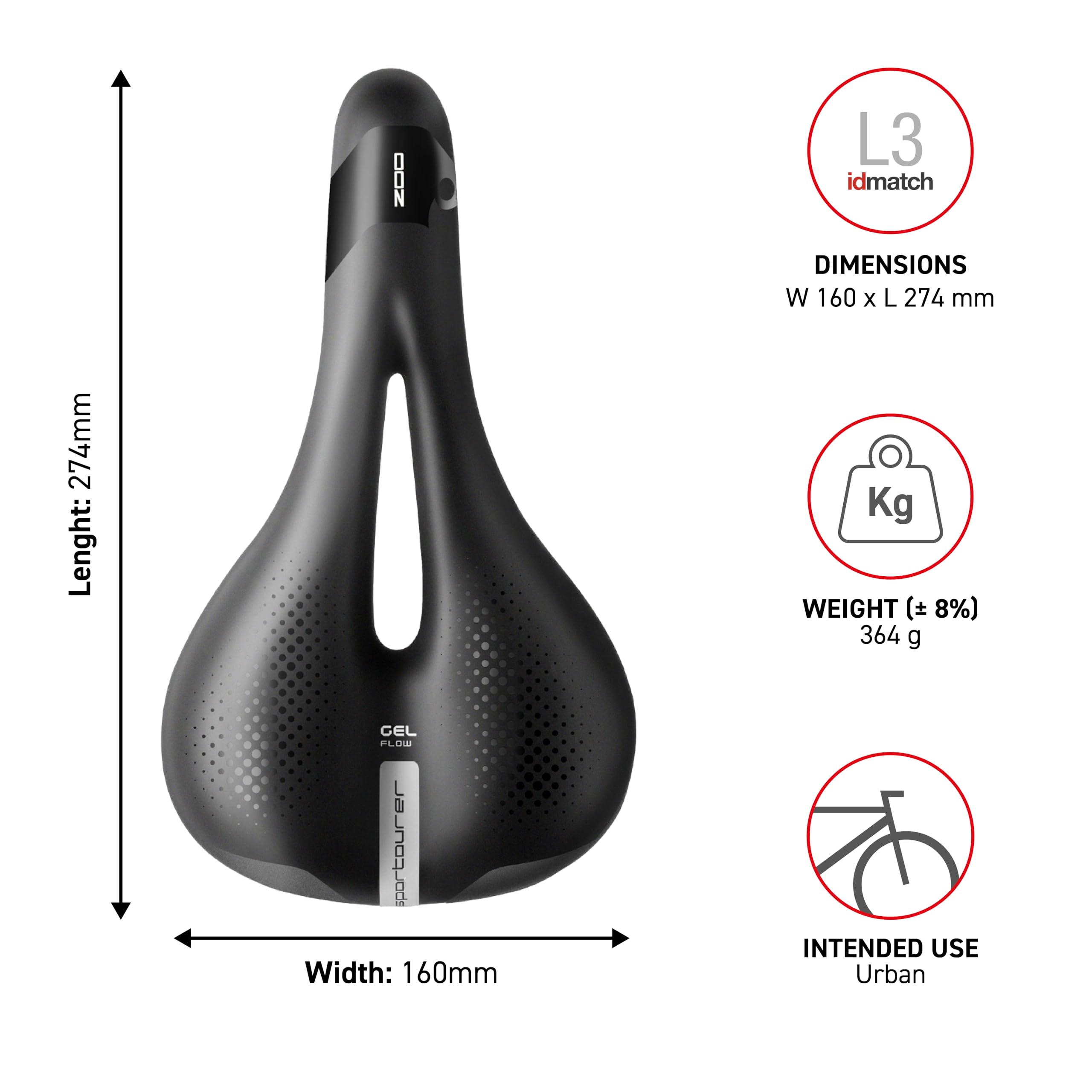 Selle Italia, Żel Zoo Flow, Road, MTB i Gravel Bike Saddle - dla mężczyzn i kobiet