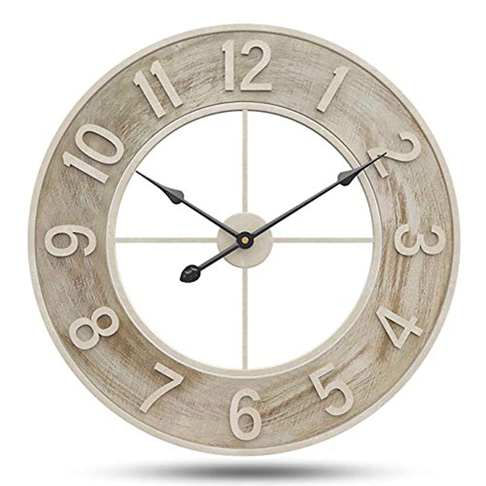 Horloge murale à quartz muet étanche style rétro de 23 pouces pour façade