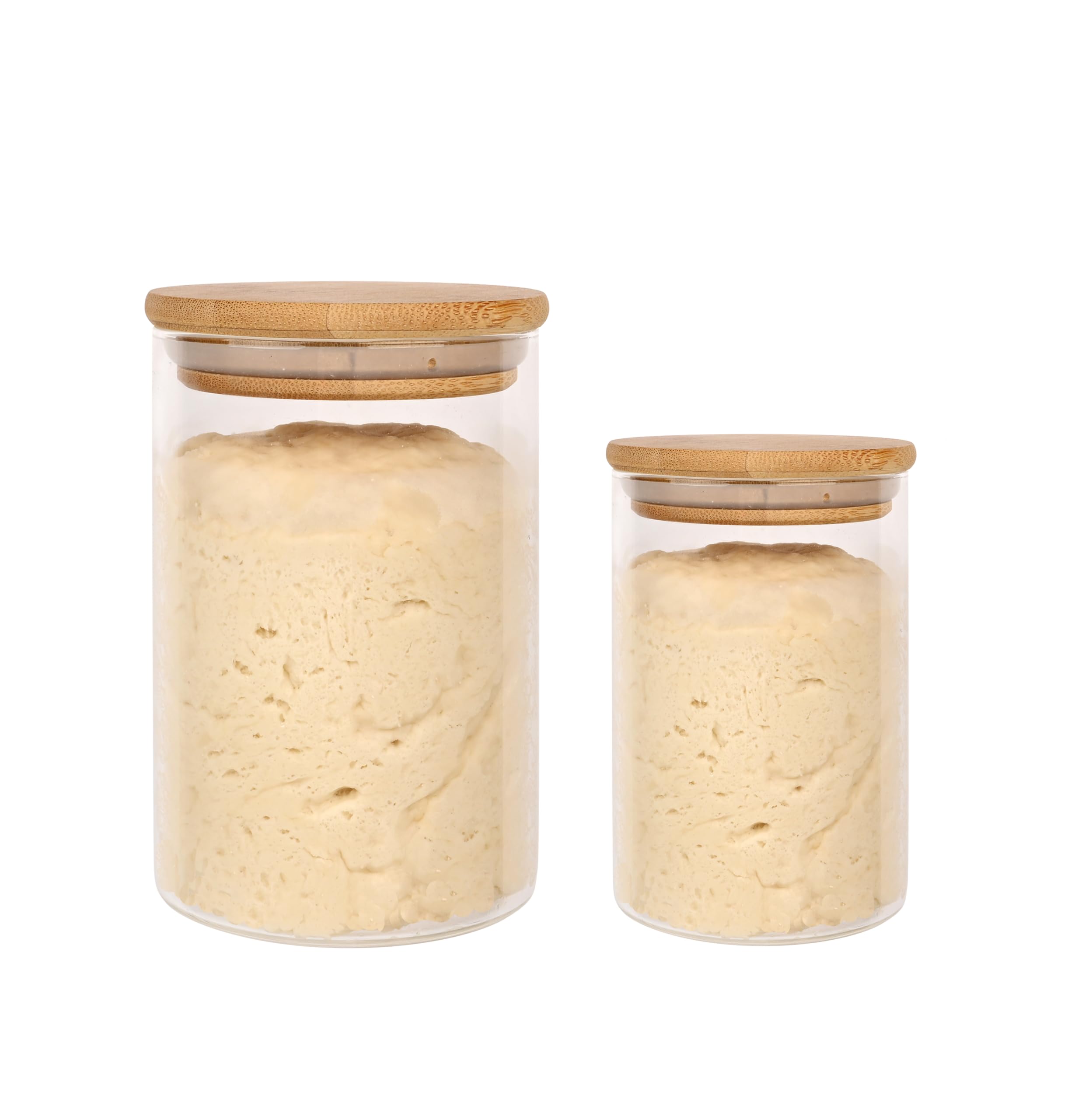 Sourdough Starter Storage Jars, 17oz and 9oz Sizes, with Lids and Recipe