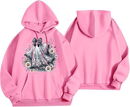 Halloween Hoodies for Women 2025 Fall Fashion Long Sleeve Cute Ghost Graphic Lightweight Hoodie with Pockets