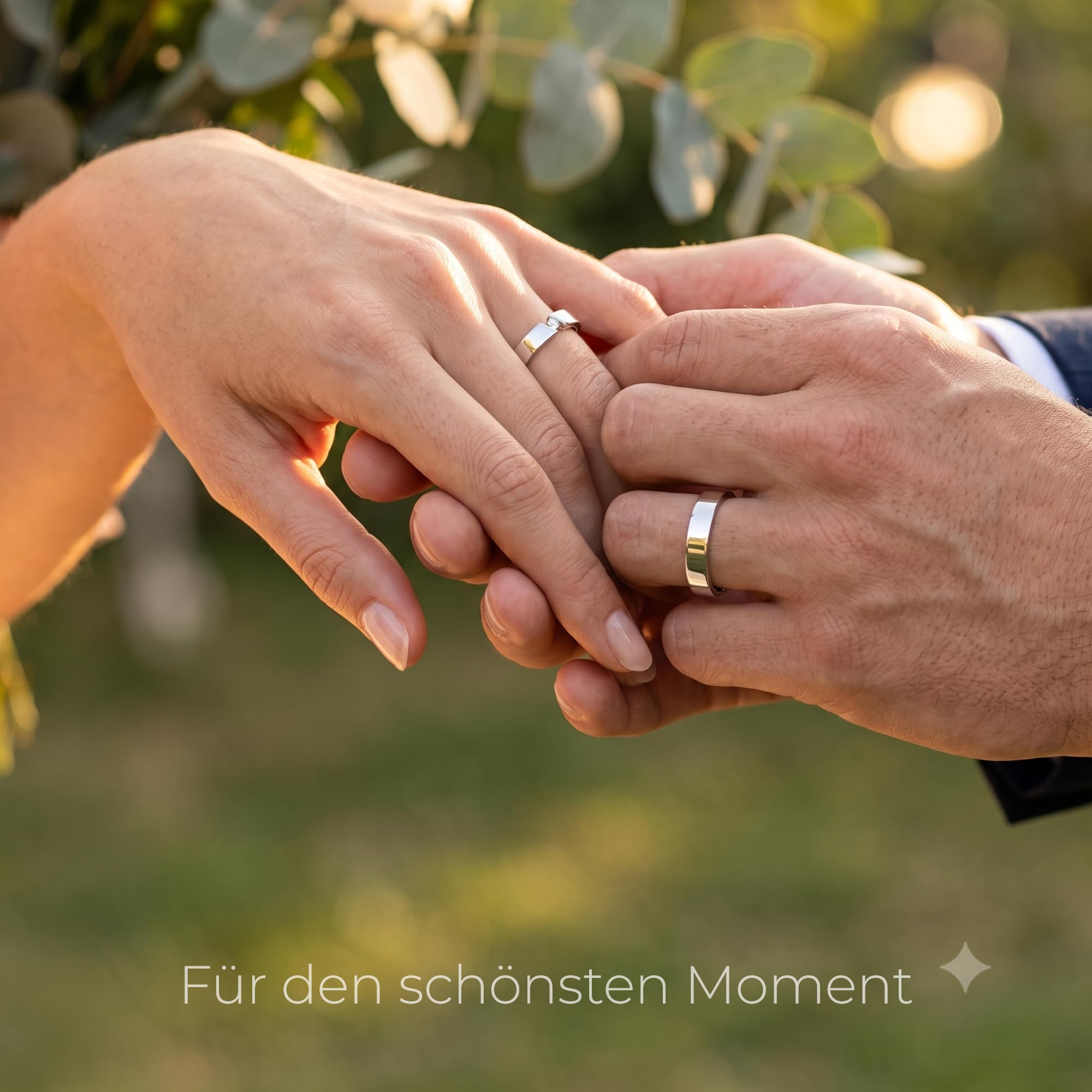 Kolibri Rings Eheringe Verlobungsringe Silber 925 Spannringoptik Zirkonia Stein Set - Gratis Gravur und Etui