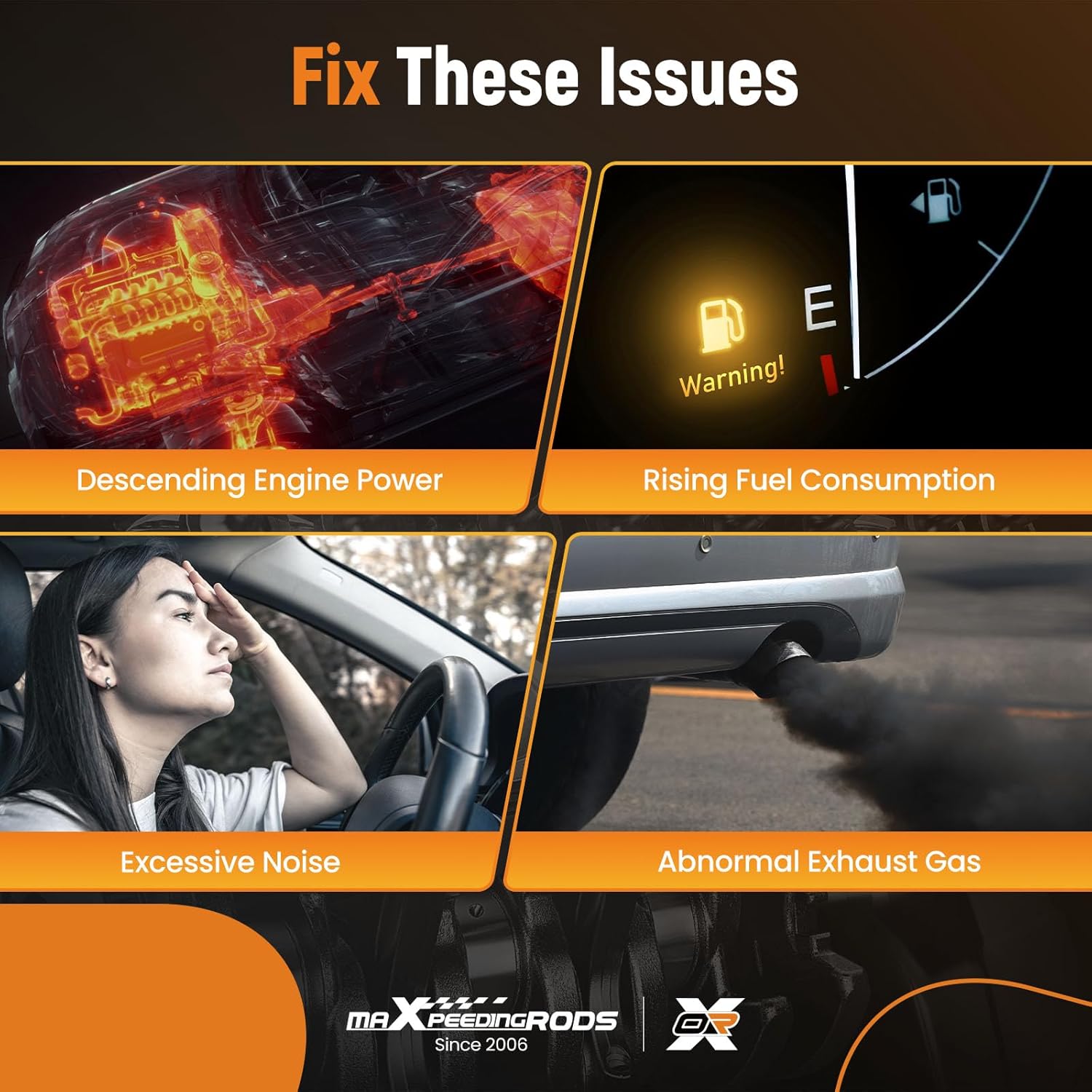 maXpeedingrods 6PCS Fuel Injectors 4 Holes for Jeep Cherokee Grand Cherokee Wrangler 4.0L 1999-2004, for Dodge Ram 1500 5.2L 2000-2001 Ram 2500 3500 Van 5.2L 2000-2003, Replaces 0280155784 280155784