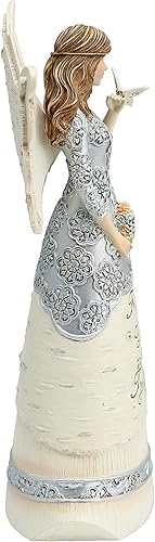 Miniatura 2 de Elements Friend - Figura de ángel por Pavilion, 8 pulgadas, sosteniendo mariposa, inscripción Friends are Gifts to Always Treasure, color blanco