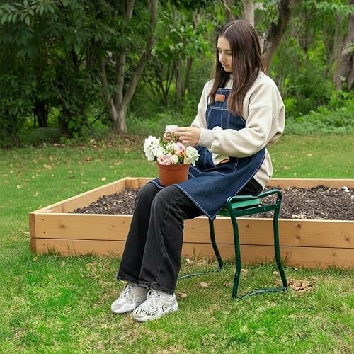 Miniatura 2 de Backyard Expressions Garden Kneeler - Asiento de jardinería multifuncional y rodillero