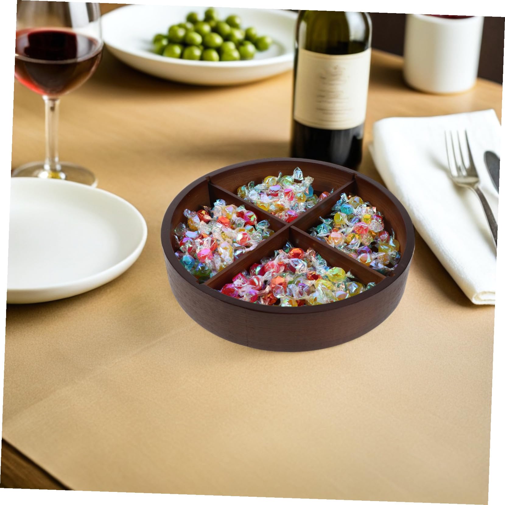 DOITOOL Boîte de Rangement Alimentaire à Compartiments avec Couvercle Plateau Divisé pour Fruits Secs Noix et Bonbons Organisateur Polyvalent pour Snacks et Fruits
