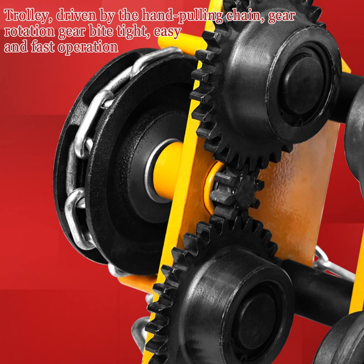 Carrello a trave spintore regolabile, Carrello a catena manuale for gru a portale con a trazione 1T-5T(1T)