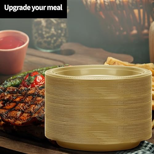 Miniatura 10 de Collection Platos de plástico rojo de 9 pulgadas, 50 unidades, platos redondos de plástico sólido para bodas, barbacoas, platos de cumpleaños,