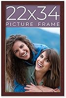 Vista 35 de Marco de fotos de madera maciza marrón de 24 x 24 pulgadas de ancho Profundidad del marco interior de 0.5 pulgadas Marco de fotos tradicional