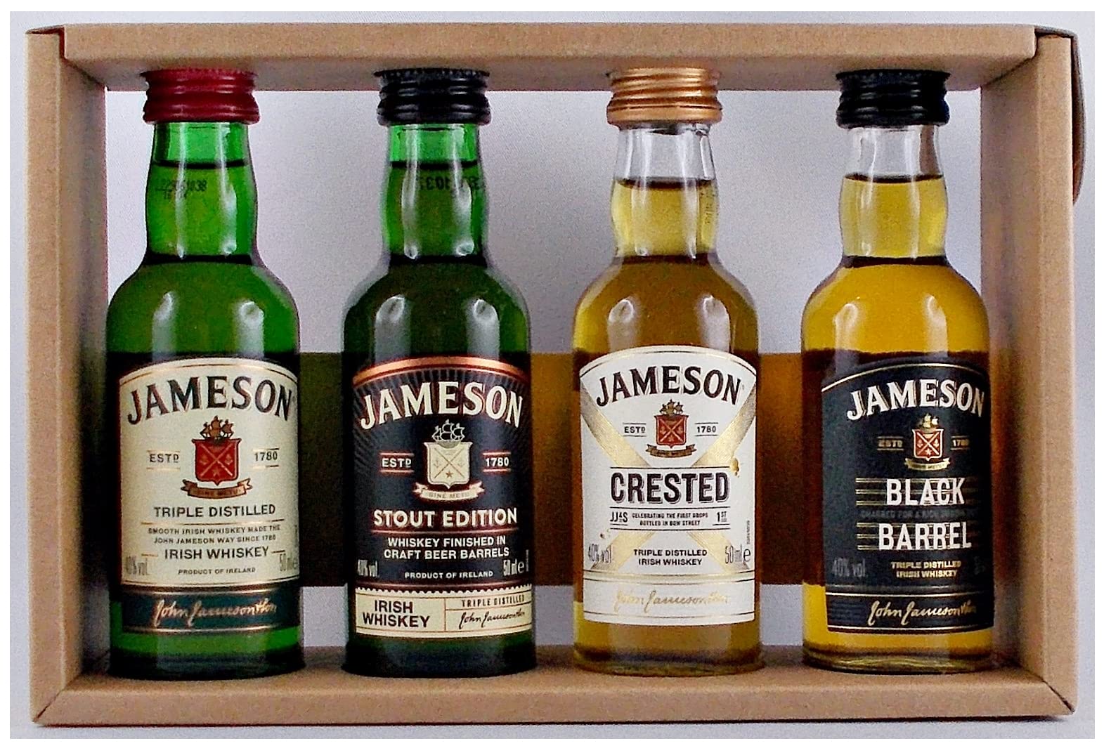 JAMESON MINIATUR COLLECTION 4X 50ML IRISCHER WHISKEY & Edelschokoladen
