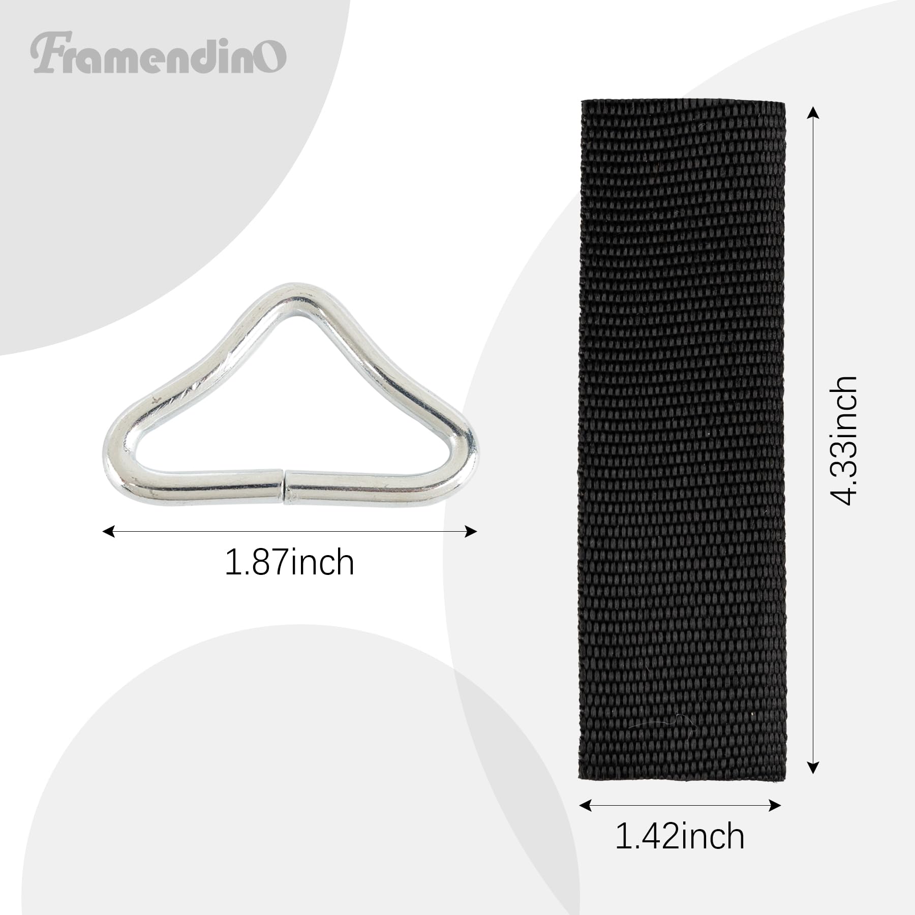 Framendino, 40 Pack Metal Replacement Trampoline Triangle Buckle V