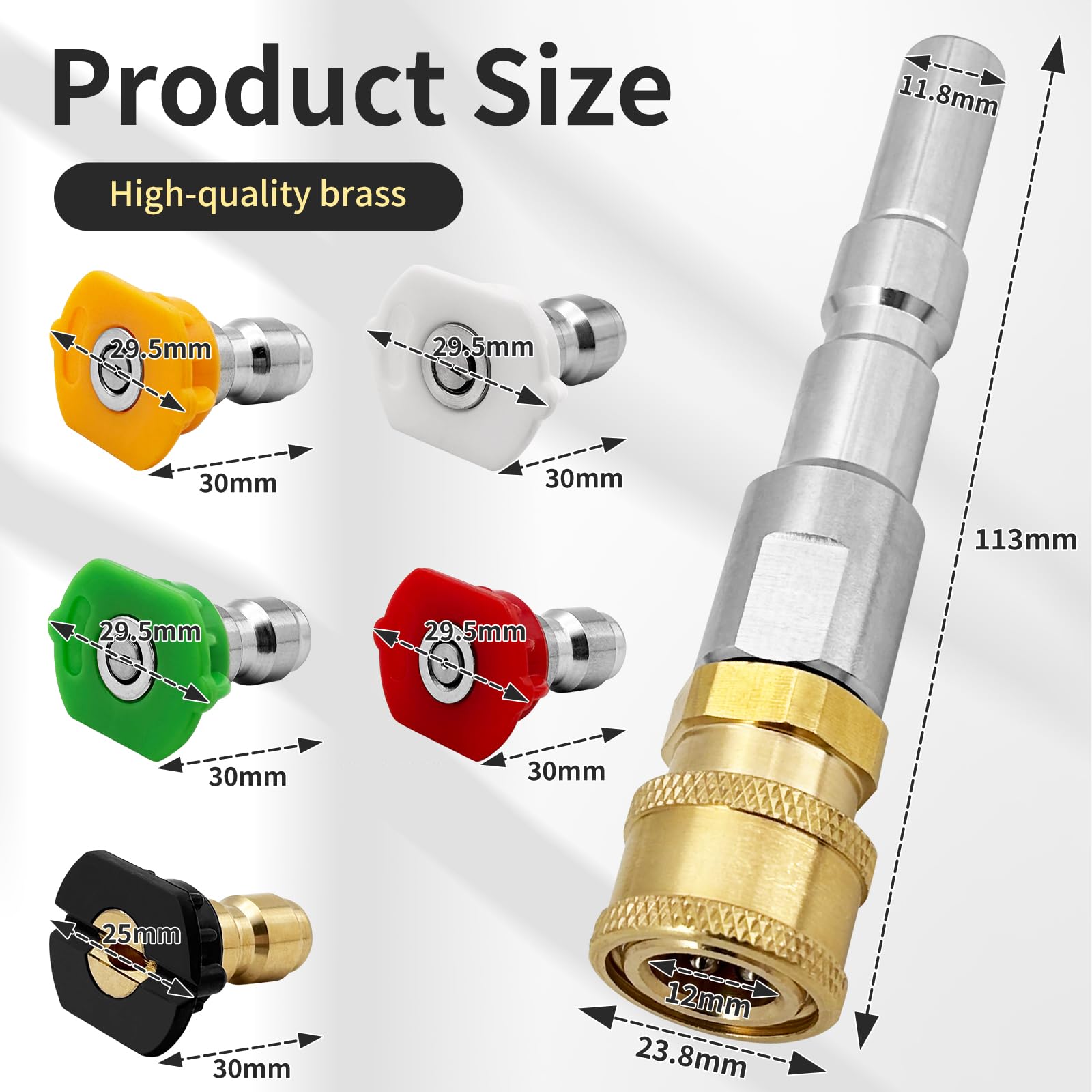 Nilfisk Alto KEW Neptune Wap - Raccordo rapido D12 per Nilfisk - con 5 ugelli per idropulitrici in acciaio inox, attacco rapido, adattatore a baionetta, accessorio per idropulitrice Nilfisk Alto KEW