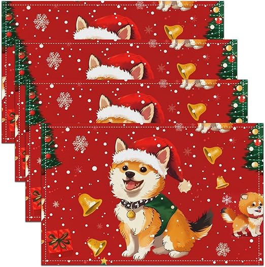 Kawaii Dog Placemats for Dining Patio Table Kitchen