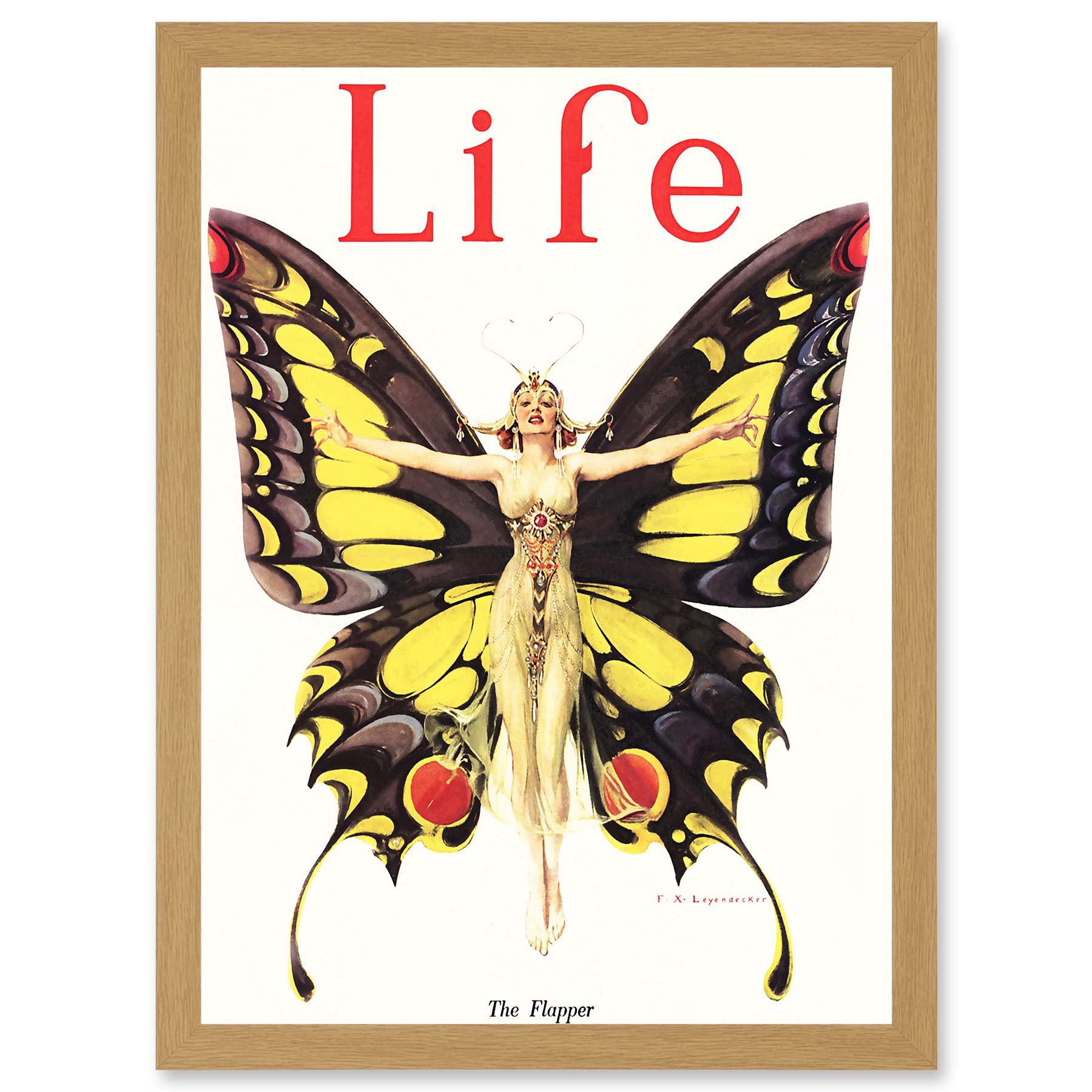 Artery8 Magazine 1922 Life Butterfly Dance Flapper Roaring Twenties A4 Artwork Framed Wall Art Print